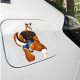 Furry Fox with Antlers and Sports Car Sticker, suitable for adding character to your car's rear windshield. Vinyl car decals suitable for cars, motorcycles, laptops, computers, backpacks, water bottles, and more.