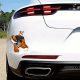 Furry Fox with Antlers and Sports Car Sticker, suitable for adding character to your car's rear windshield. Vinyl car decals suitable for cars, motorcycles, laptops, computers, backpacks, water bottles, and more.