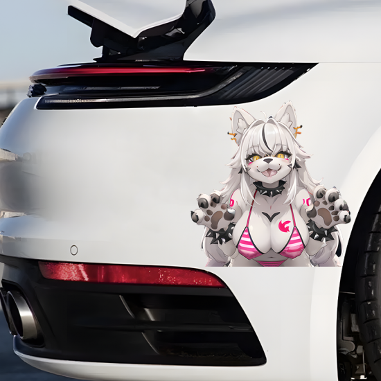 Bikini Furry Wolf Girl Sticker/Decal, the perfect finishing touch for your scrapbooking masterpiece. Vinyl car decals suitable for cars, motorcycles, laptops, computers, backpacks, water bottles, and more.