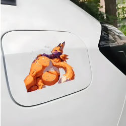 Sexy Fox Anthro Car Decal Sticker, cool decal for skateboards, snowboards, surfboards, and longboards. Vinyl car decals suitable for cars, motorcycles, laptops, computers, backpacks, water bottles, and more.