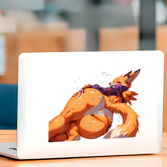 Sexy Fox Anthro Car Decal Sticker, cool decal for skateboards, snowboards, surfboards, and longboards. Vinyl car decals suitable for cars, motorcycles, laptops, computers, backpacks, water bottles, and more.