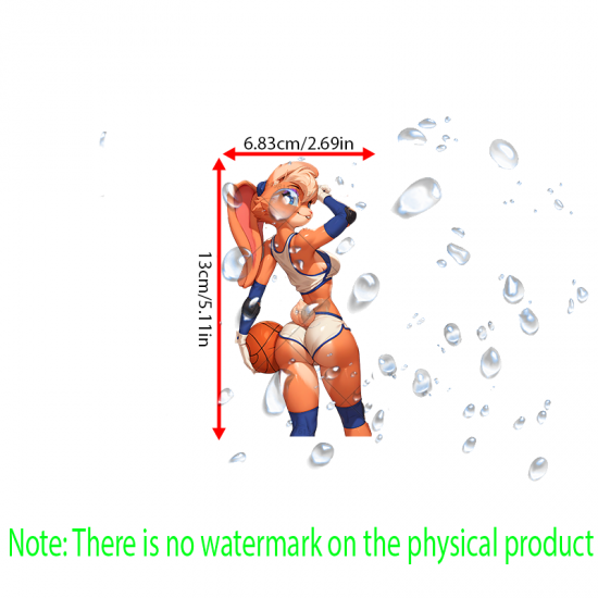 Lola Bunny Basketball Car Sticker, suitable for hard luggage, carry-ons, and travel accessories. Vinyl car decals suitable for cars, motorcycles, laptops, computers, backpacks, water bottles, and more.