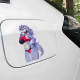 Furry Wolf Girl with Sports Car Sticker, aesthetic stickers for planners, diaries, calendars, and stationery. Vinyl car decals suitable for cars, motorcycles, laptops, computers, backpacks, water bottles, and more.