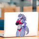 Furry Wolf Girl with Sports Car Sticker, aesthetic stickers for planners, diaries, calendars, and stationery. Vinyl car decals suitable for cars, motorcycles, laptops, computers, backpacks, water bottles, and more.