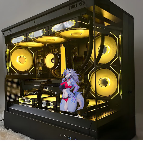 Furry Wolf Girl with Sports Car Sticker, aesthetic stickers for planners, diaries, calendars, and stationery. Vinyl car decals suitable for cars, motorcycles, laptops, computers, backpacks, water bottles, and more.