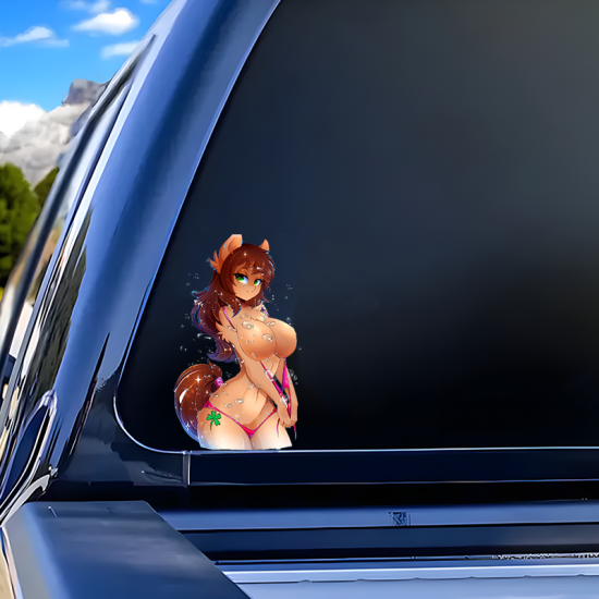 Anthro Horse Girl Bikini Car Waterproof Sticker Decal, great for DIY projects, greeting cards, and holiday decorations. Vinyl car decals suitable for cars, motorcycles, laptops, computers, backpacks, water bottles, and more.