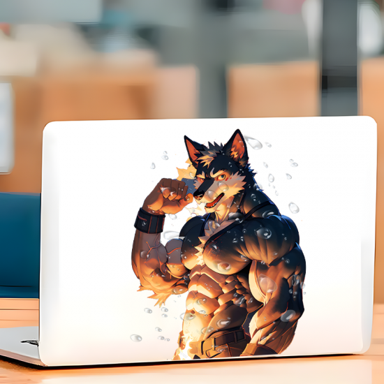 Buff Wolf Furry with Sports Car Sticker, make your belongings stand out with this unique vinyl sticker. Vinyl car decals suitable for cars, motorcycles, laptops, computers, backpacks, water bottles, and more.