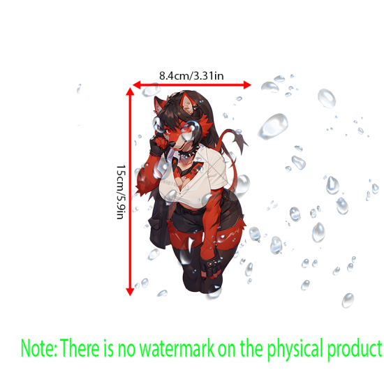 Red Furry Anthro Car Sticker Decal, suitable for computers,laptops, water bottles,suitcases,cars, and other surfaces. Vinyl car decals suitable for cars,motorcycles,laptops, computers, backpacks, water bottles, and more.