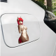 Anthro Fox Girl and Luxury Car Sticker, durable sticker for toolboxes, hard hats, and construction gear. Vinyl car decals suitable for cars, motorcycles, laptops, computers, backpacks, water bottles, and more.