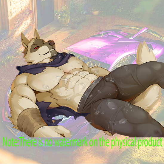 Muscular Wolf Furry Car Decal Sticker, ideal for motivational boards, vision boards, and wall art. Vinyl car decals suitable for cars, motorcycles, laptops, computers, backpacks, water bottles, and more.