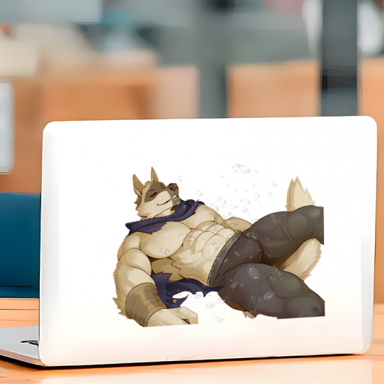 Muscular Wolf Furry Car Decal Sticker, ideal for motivational boards, vision boards, and wall art. Vinyl car decals suitable for cars, motorcycles, laptops, computers, backpacks, water bottles, and more.