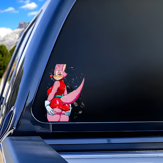 Pink Furry Car Decal Sticker, ideal for motivational boards, vision boards, and wall art. Vinyl car decals suitable for cars, motorcycles, laptops, computers, backpacks, water bottles, and more.