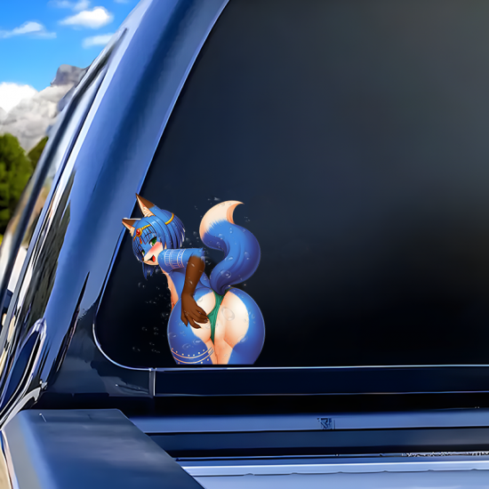 Anime Fox Girl Sticker/Decal, fun addition to your scrapbook, photo album, or handmade cards. Vinyl car decals suitable for cars, motorcycles, laptops, computers, backpacks, water bottles, and more.