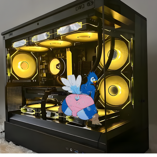 Cartoon Bird Anthro Sticker Decal - Pink Underwear, suitable for smooth surfaces like glass, mirrors, windows, and tiles. Vinyl car decals suitable for cars, motorcycles, laptops, computers, backpacks, water bottles, and more.