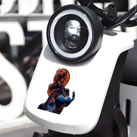 Horned Wolf Girl Car Sticker/Decal, water-proof and sun-proof, great for car windows and bumpers. Vinyl car decals suitable for cars, motorcycles, laptops, computers, backpacks, water bottles, and more.