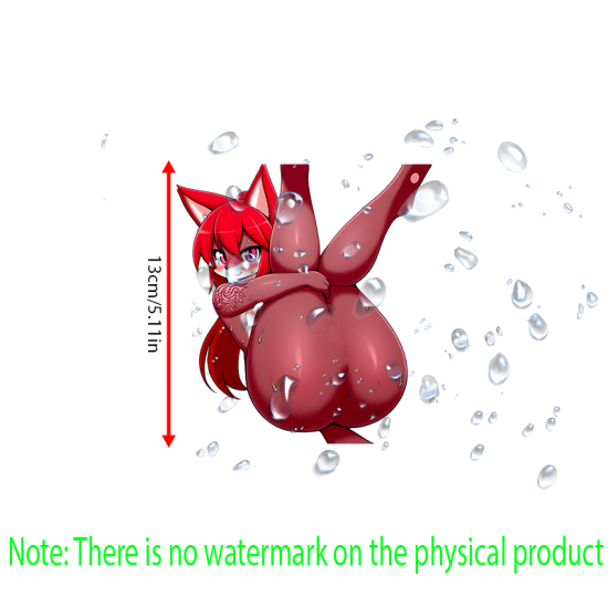 Red Fox Girl Wet Car Decal Sticker, water-resistant sticker suitable for mugs, cups, and tumblers. Vinyl car decals suitable for cars, motorcycles, laptops, computers, backpacks, water bottles, and more.