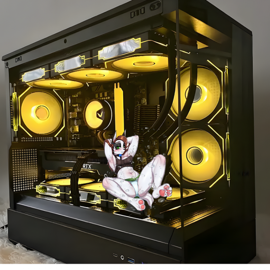 Furry Wolf Girl Sticker with Car Background, perfect for decorating bicycle frames, helmets, and accessories. Vinyl car decals suitable for cars, motorcycles, laptops, computers, backpacks, water bottles, and more.