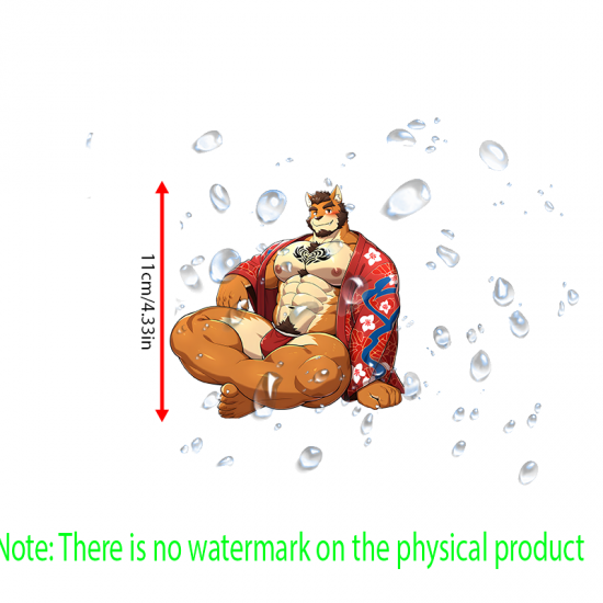 Muscular Furry Wolf with Kimono Sticker Decal, suitable for computers,laptops, water bottles,suitcases,cars, and other surfaces. Vinyl car decals suitable for cars,motorcycles,laptops, computers, backpacks, water bottles, and more.