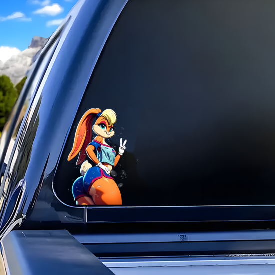 Lola Bunny Car Decal - Space Jam Cartoon Sticker, a fun way to personalize your lunch box, cooler, or thermos. Vinyl car decals suitable for cars, motorcycles, laptops, computers, backpacks, water bottles, and more.