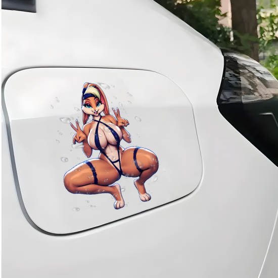 Sexy Bunny Girl Car Decal Sticker, strong adhesive suitable for travel suitcases and cargo boxes. Vinyl car decals suitable for cars, motorcycles, laptops, computers, backpacks, water bottles, and more.