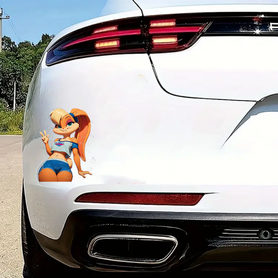 Lola Bunny Space Jam Car Sticker Decal, versatile decal for tablets, smartphones, and power banks. Vinyl car decals suitable for cars, motorcycles, laptops, computers, backpacks, water bottles, and more.