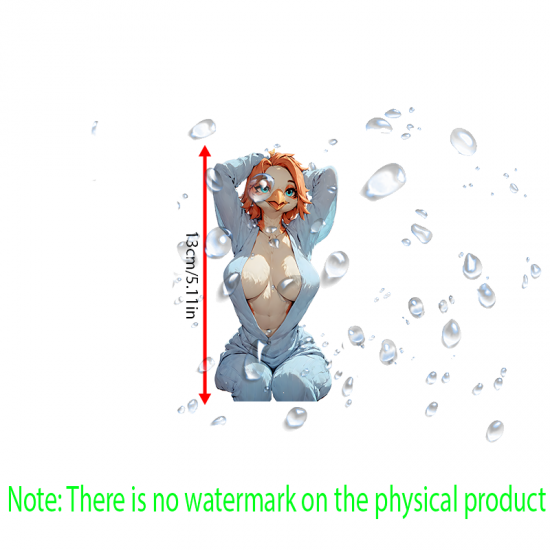 Anthro Bird Girl with Sports Car Sticker, perfect for customizing hydro flasks and reusable water bottles. Vinyl car decals suitable for cars, motorcycles, laptops, computers, backpacks, water bottles, and more.