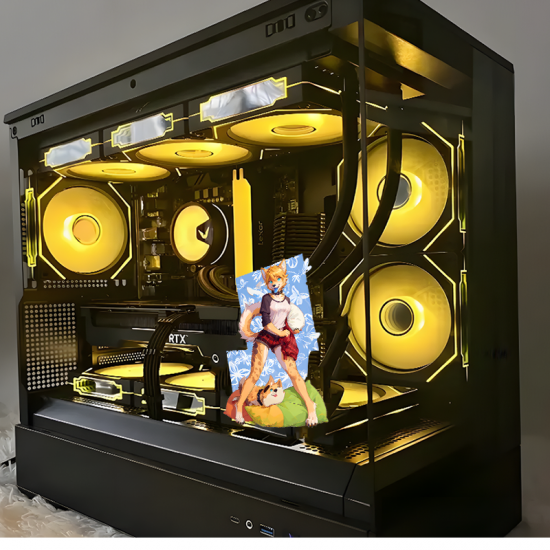 Furry Anthro Dog Duo Sticker/Decal, great for musical instruments like guitar cases, drums, and pianos. Vinyl car decals suitable for cars, motorcycles, laptops, computers, backpacks, water bottles, and more.