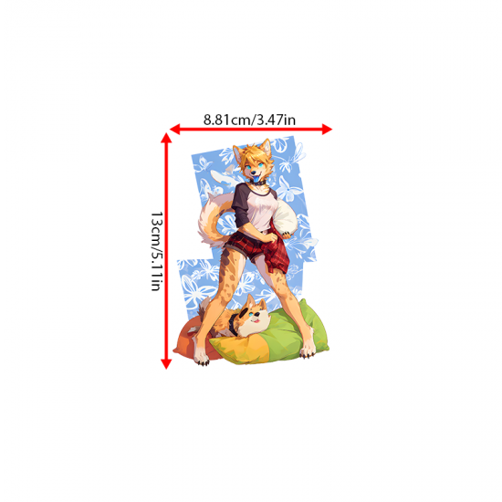 Furry Anthro Dog Duo Sticker/Decal, great for musical instruments like guitar cases, drums, and pianos. Vinyl car decals suitable for cars, motorcycles, laptops, computers, backpacks, water bottles, and more.