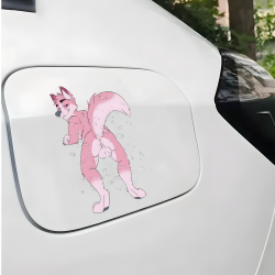 Pink Wolf Anthro Butt Car Decal Sticker, ideal for water bottles, hydro flasks, phones, tablets, and car bumpers. Vinyl car decals suitable for cars, motorcycles, laptops, computers, backpacks, water bottles, and more.