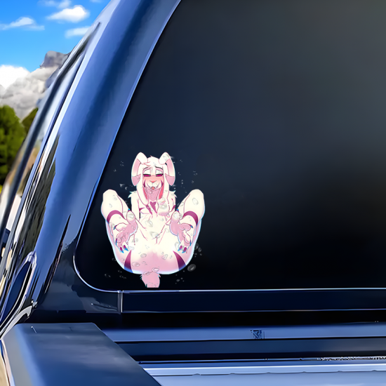 Ralsei NSFW Furry Car Sticker, great for musical instruments like guitar cases, drums, and pianos. Vinyl car decals suitable for cars, motorcycles, laptops, computers, backpacks, water bottles, and more.