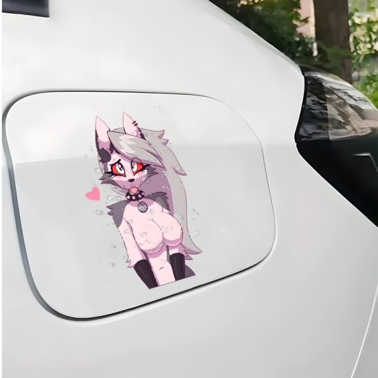 Loona Helluva Boss Car Sticker Decal, ideal for motivational boards, vision boards, and wall art. Vinyl car decals suitable for cars, motorcycles, laptops, computers, backpacks, water bottles, and more.