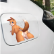 Wet Furry Fox Girl Car Decal Sticker, great for musical instruments like guitar cases, drums, and pianos. Vinyl car decals suitable for cars, motorcycles, laptops, computers, backpacks, water bottles, and more.
