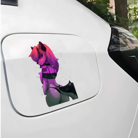 Sexy Furry Wolf Girl & Car Decal Sticker, cool decal for skateboards, snowboards, surfboards, and longboards. Vinyl car decals suitable for cars, motorcycles, laptops, computers, backpacks, water bottles, and more.