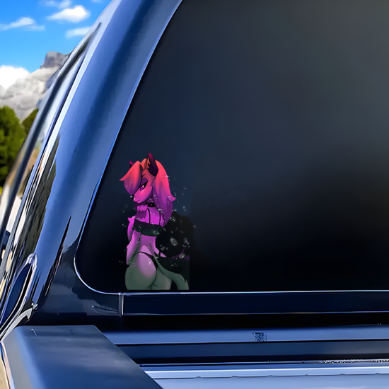 Sexy Furry Wolf Girl & Car Decal Sticker, cool decal for skateboards, snowboards, surfboards, and longboards. Vinyl car decals suitable for cars, motorcycles, laptops, computers, backpacks, water bottles, and more.