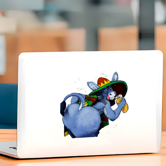 Drunk Donkey Eating Taco Sticker, looks amazing on phone cases, tablets, gaming consoles, and controllers. Vinyl car decals suitable for cars, motorcycles, laptops, computers, backpacks, water bottles, and more.