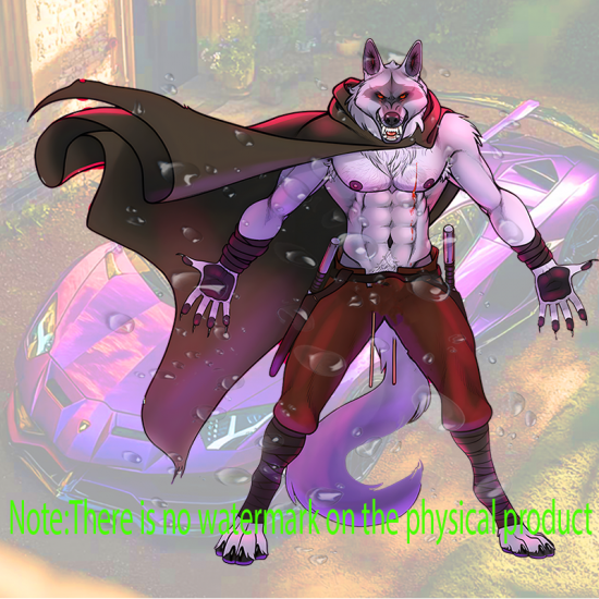 Anthropomorphic Wolf with Cape Car Decal Sticker, great for decorating notebooks, journals, scrapbooks, and gift packages. Vinyl car decals suitable for cars, motorcycles, laptops, computers, backpacks, water bottles, and more.