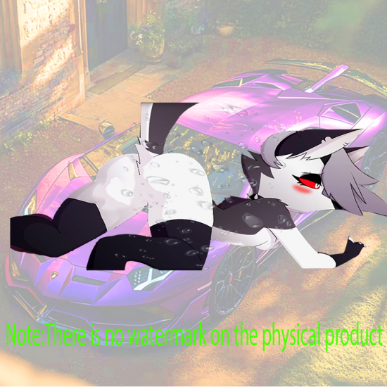 Anime Wolf Girl Car Decal Sticker, suitable for smooth surfaces like glass, mirrors, windows, and tiles. Vinyl car decals suitable for cars, motorcycles, laptops, computers, backpacks, water bottles, and more.