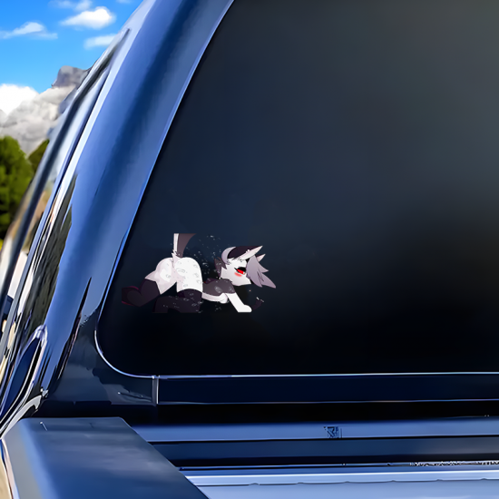 Anime Wolf Girl Car Decal Sticker, suitable for smooth surfaces like glass, mirrors, windows, and tiles. Vinyl car decals suitable for cars, motorcycles, laptops, computers, backpacks, water bottles, and more.