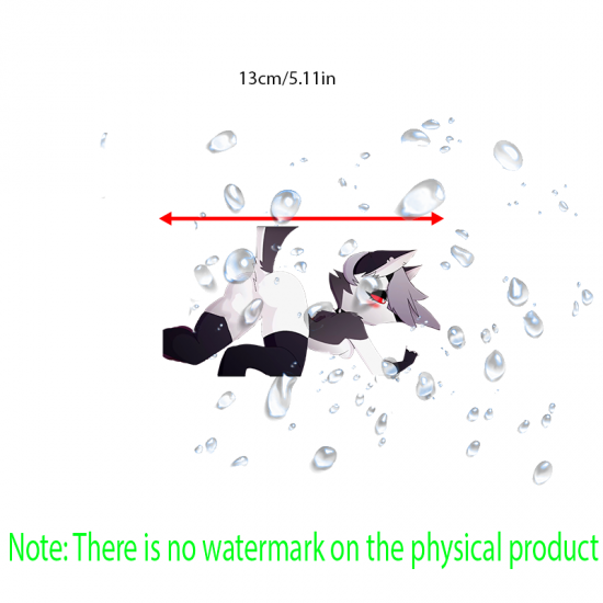 Anime Wolf Girl Car Decal Sticker, suitable for smooth surfaces like glass, mirrors, windows, and tiles. Vinyl car decals suitable for cars, motorcycles, laptops, computers, backpacks, water bottles, and more.