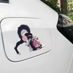 Furry Girl with Lamborghini Car Decal Sticker, adds a personal touch to your luggage, travel bags, and backpacks. Vinyl car decals suitable for cars, motorcycles, laptops, computers, backpacks, water bottles, and more.