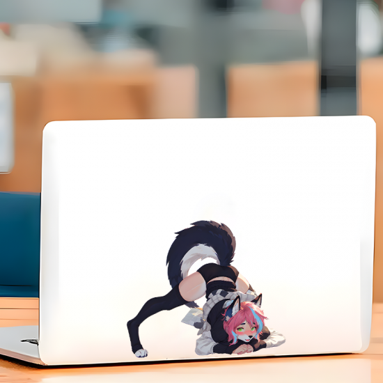 Furry Girl with Lamborghini Car Decal Sticker, adds a personal touch to your luggage, travel bags, and backpacks. Vinyl car decals suitable for cars, motorcycles, laptops, computers, backpacks, water bottles, and more.