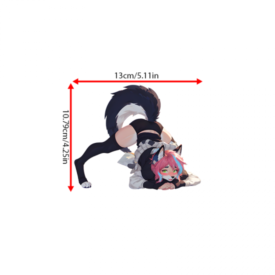 Furry Girl with Lamborghini Car Decal Sticker, adds a personal touch to your luggage, travel bags, and backpacks. Vinyl car decals suitable for cars, motorcycles, laptops, computers, backpacks, water bottles, and more.