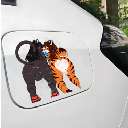 Furry Couple Sticker, water-resistant sticker suitable for mugs, cups, and tumblers. Vinyl car decals suitable for cars, motorcycles, laptops, computers, backpacks, water bottles, and more.