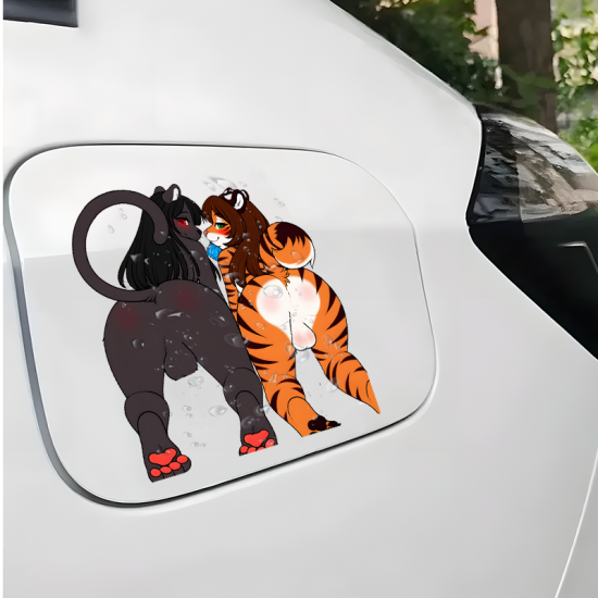 Furry Couple Sticker, water-resistant sticker suitable for mugs, cups, and tumblers. Vinyl car decals suitable for cars, motorcycles, laptops, computers, backpacks, water bottles, and more.