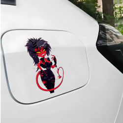 Millie Helluva Boss Sexy Devil Girl Sticker, ideal for bullet journaling, scrapbooking, and creative planning. Vinyl car decals suitable for cars, motorcycles, laptops, computers, backpacks, water bottles, and more.