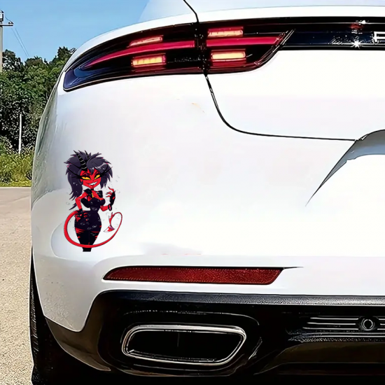 Millie Helluva Boss Sexy Devil Girl Sticker, ideal for bullet journaling, scrapbooking, and creative planning. Vinyl car decals suitable for cars, motorcycles, laptops, computers, backpacks, water bottles, and more.