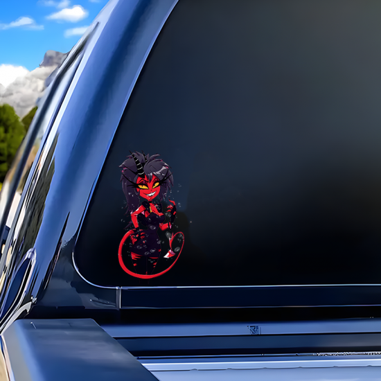 Millie Helluva Boss Sexy Devil Girl Sticker, ideal for bullet journaling, scrapbooking, and creative planning. Vinyl car decals suitable for cars, motorcycles, laptops, computers, backpacks, water bottles, and more.