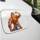 Muscular Tiger Furry Sticker/Decal, great for adding a pop of color to your fridge or freezer. Vinyl car decals suitable for cars, motorcycles, laptops, computers, backpacks, water bottles, and more.