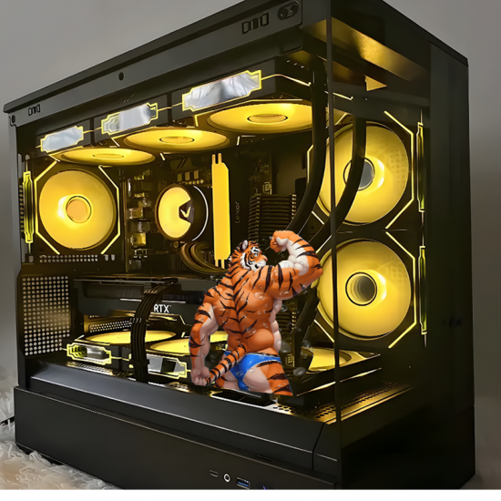 Muscular Tiger Furry Sticker/Decal, great for adding a pop of color to your fridge or freezer. Vinyl car decals suitable for cars, motorcycles, laptops, computers, backpacks, water bottles, and more.