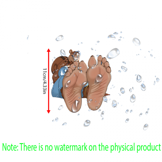 Cartoon Squirrel Feet Wet Car Decal Sticker, durable and weather-resistant, perfect for outdoor gear and vehicles. Vinyl car decals suitable for cars, motorcycles, laptops, computers, backpacks, water bottles, and more.